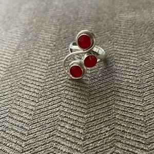 Sterling Silver Red Enamel Ring - NEW!